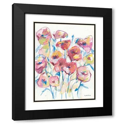 Colorful Floral II Black Modern Wood Framed Art Print with Double Matting by Mingo, Jessica