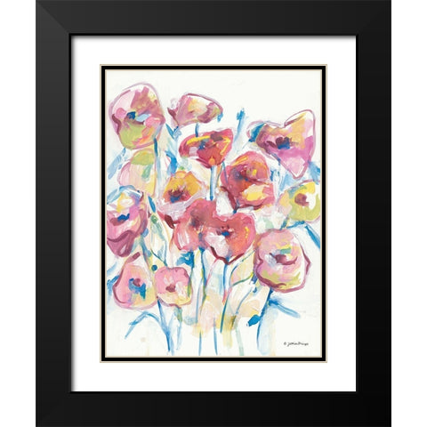 Colorful Floral II Black Modern Wood Framed Art Print with Double Matting by Mingo, Jessica