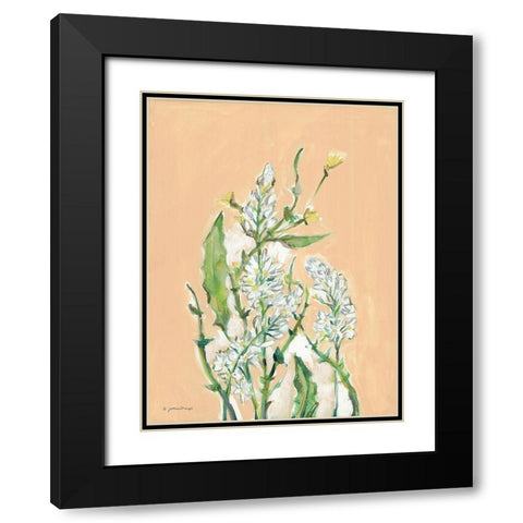 Spring Flora Black Modern Wood Framed Art Print with Double Matting by Mingo, Jessica