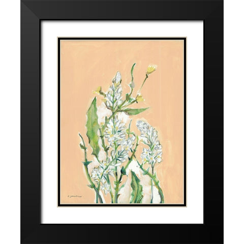 Spring Flora Black Modern Wood Framed Art Print with Double Matting by Mingo, Jessica