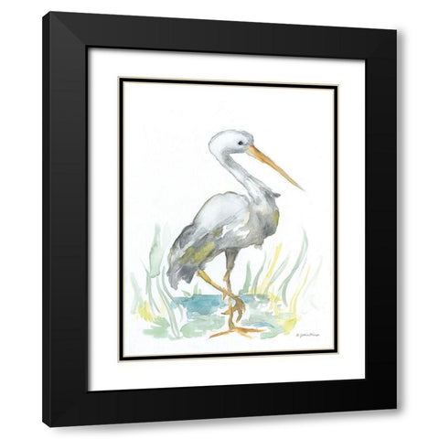 Stork Black Modern Wood Framed Art Print with Double Matting by Mingo, Jessica