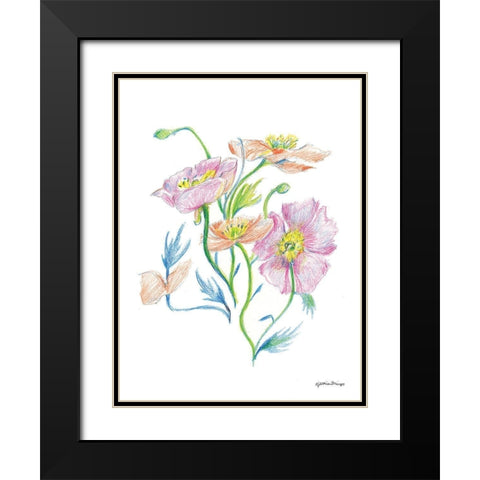 Floral Love     Black Modern Wood Framed Art Print with Double Matting by Mingo, Jessica