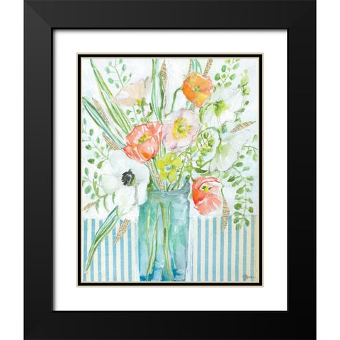 Janas Poppies Black Modern Wood Framed Art Print with Double Matting by Mingo, Jessica