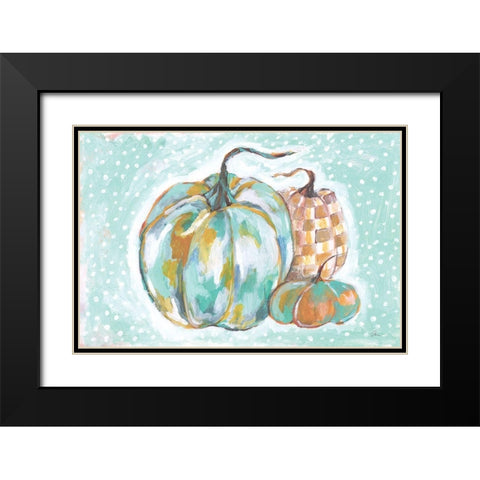 Pumpkins in Blue Black Modern Wood Framed Art Print with Double Matting by Mingo, Jessica