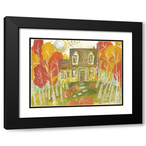 Trick or Treat House Black Modern Wood Framed Art Print with Double Matting by Mingo, Jessica