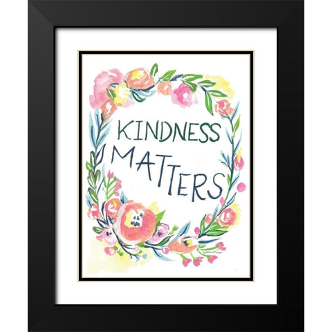 Kindness Matters Black Modern Wood Framed Art Print with Double Matting by Mingo, Jessica