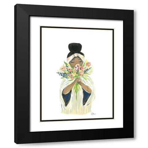 Fragrant Flowers Black Modern Wood Framed Art Print with Double Matting by Mingo, Jessica