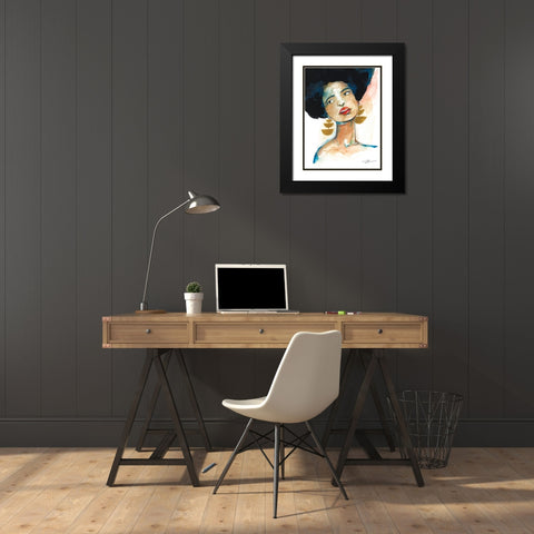 Ophelia Black Modern Wood Framed Art Print with Double Matting by Mingo, Jessica