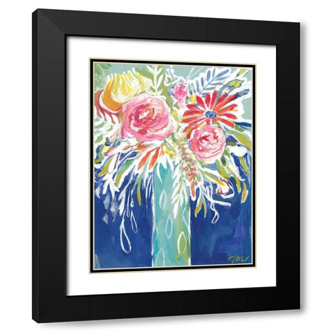 Ophelias Roses Black Modern Wood Framed Art Print with Double Matting by Mingo, Jessica