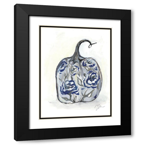 Floral Pumpkin Black Modern Wood Framed Art Print with Double Matting by Mingo, Jessica