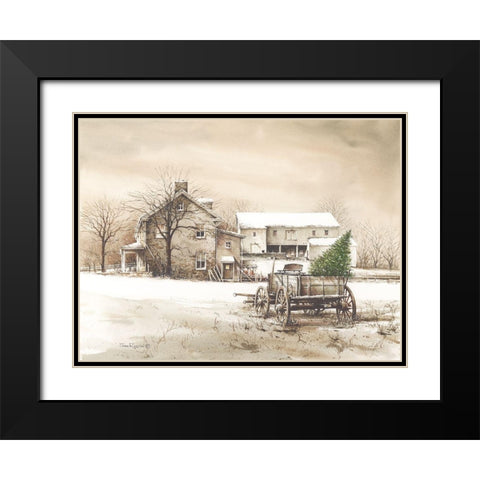 Bringing Home the Tree Black Modern Wood Framed Art Print with Double Matting by Rossini, John