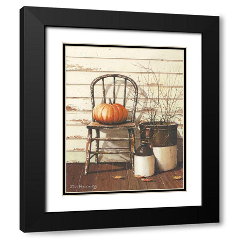 Pumpkin and Chair Black Modern Wood Framed Art Print with Double Matting by Rossini, John