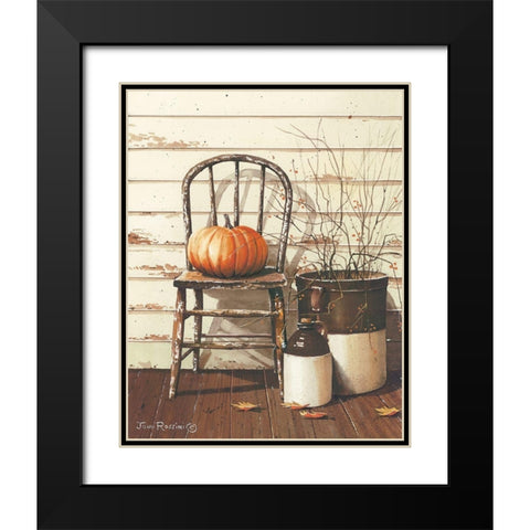 Pumpkin and Chair Black Modern Wood Framed Art Print with Double Matting by Rossini, John
