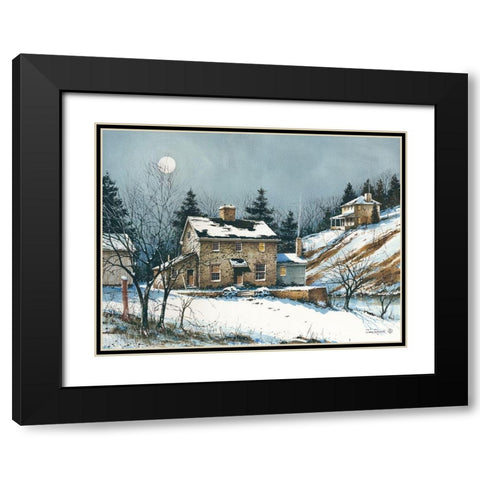 A February Evening Black Modern Wood Framed Art Print with Double Matting by Rossini, John