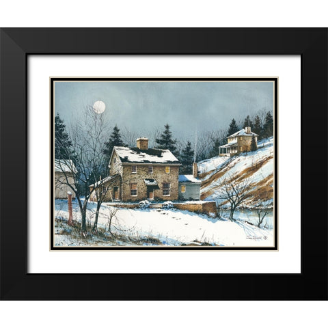 A February Evening Black Modern Wood Framed Art Print with Double Matting by Rossini, John
