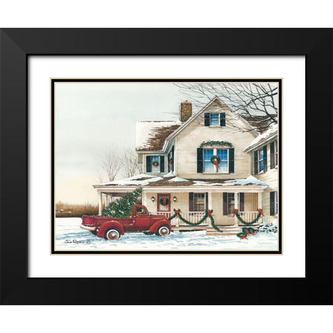 Preparing for Christmas  Black Modern Wood Framed Art Print with Double Matting by Rossini, John