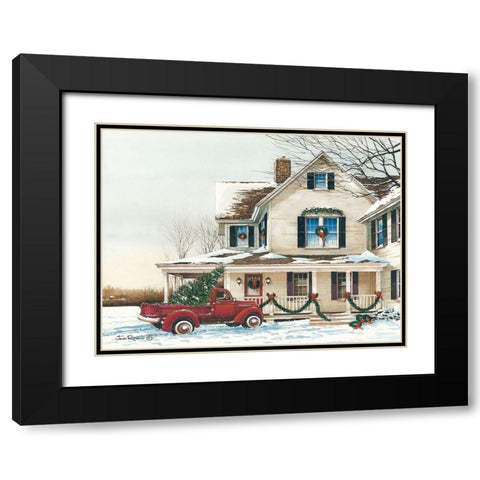 Preparing for Christmas Black Modern Wood Framed Art Print with Double Matting by Rossini, John