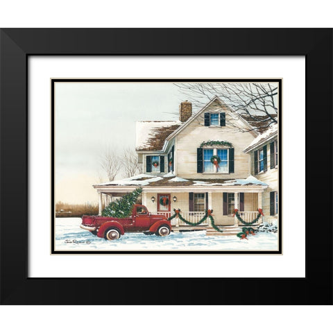 Preparing for Christmas Black Modern Wood Framed Art Print with Double Matting by Rossini, John