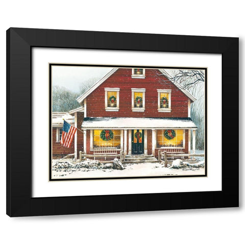 Country Christmas Black Modern Wood Framed Art Print with Double Matting by Rossini, John