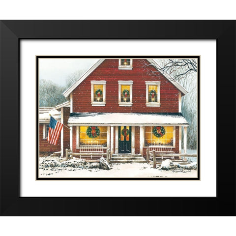 Country Christmas Black Modern Wood Framed Art Print with Double Matting by Rossini, John