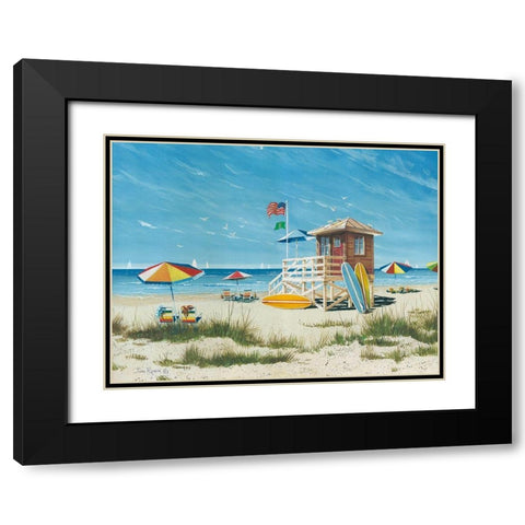 Beach Colors Black Modern Wood Framed Art Print with Double Matting by Rossini, John