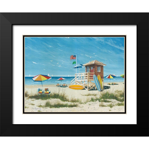 Beach Colors Black Modern Wood Framed Art Print with Double Matting by Rossini, John
