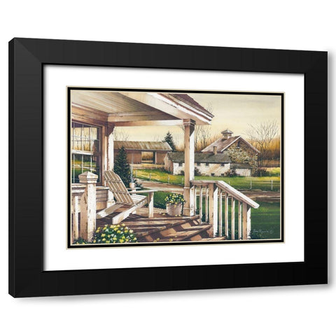 Long Days End Black Modern Wood Framed Art Print with Double Matting by Rossini, John