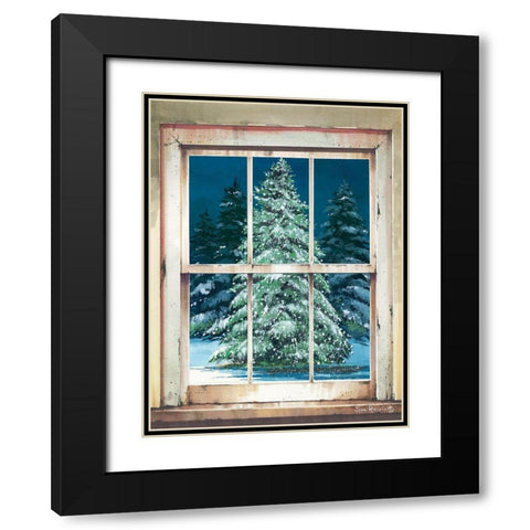 Holiday Window Black Modern Wood Framed Art Print with Double Matting by Rossini, John