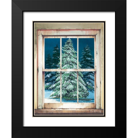 Holiday Window Black Modern Wood Framed Art Print with Double Matting by Rossini, John