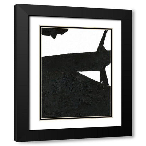 Black And White Abstract 3 Black Modern Wood Framed Art Print with Double Matting by Kamdon Kreations