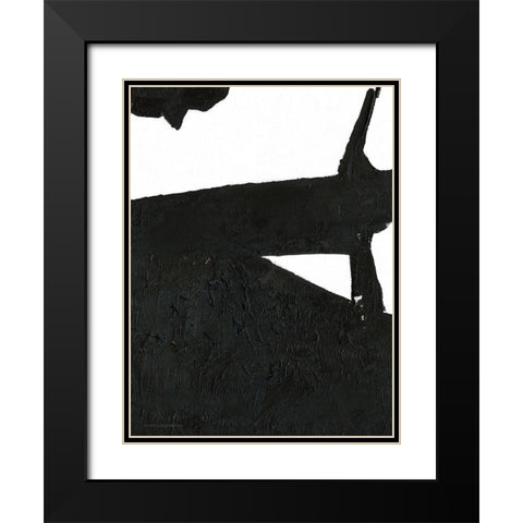 Black And White Abstract 3 Black Modern Wood Framed Art Print with Double Matting by Kamdon Kreations