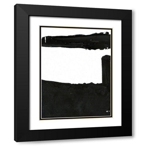 Black And White Abstract 5 Black Modern Wood Framed Art Print with Double Matting by Kamdon Kreations