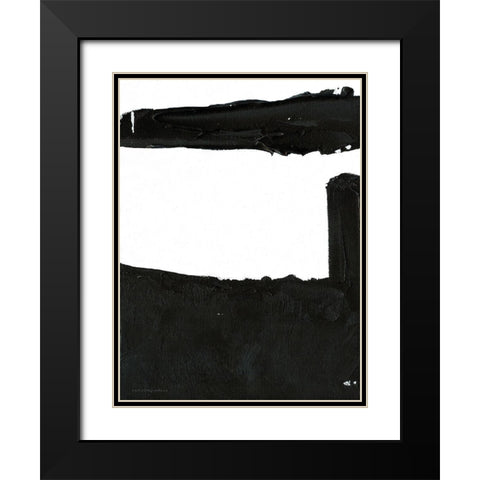 Black And White Abstract 5 Black Modern Wood Framed Art Print with Double Matting by Kamdon Kreations