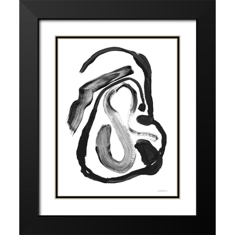 Black And White Abstract 6 Black Modern Wood Framed Art Print with Double Matting by Kamdon Kreations
