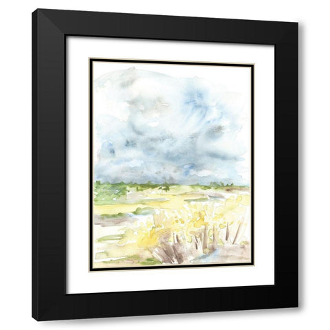 Wheat Field Black Modern Wood Framed Art Print with Double Matting by Kamdon Kreations