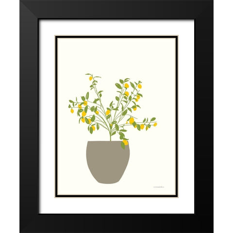 Lemon Tree Black Modern Wood Framed Art Print with Double Matting by Kamdon Kreations