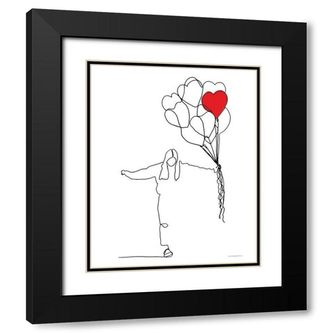 Love Black Modern Wood Framed Art Print with Double Matting by Kamdon Kreations
