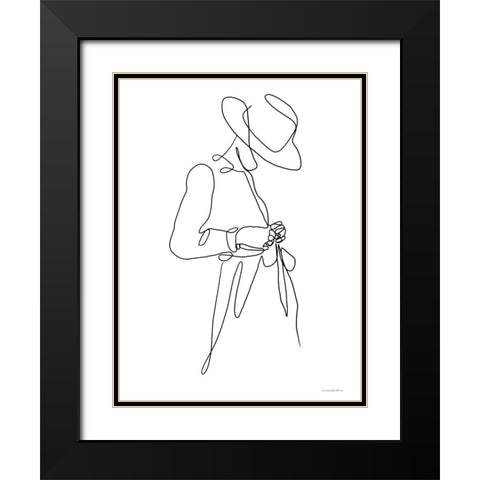 Fashionista Black Modern Wood Framed Art Print with Double Matting by Kamdon Kreations
