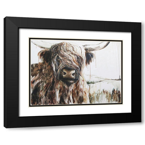 Highland in the Breeze Black Modern Wood Framed Art Print with Double Matting by Kamdon Kreations
