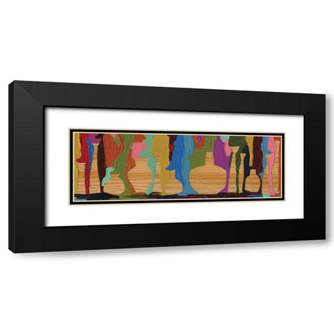 Negative Space Vase Black Modern Wood Framed Art Print with Double Matting by Kamdon Kreations