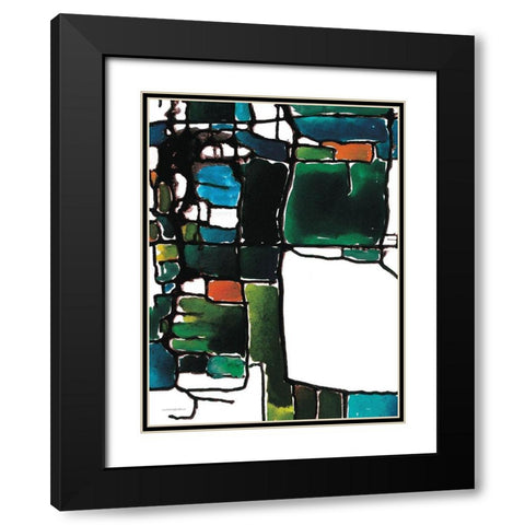 A Little Bit Mod Black Modern Wood Framed Art Print with Double Matting by Kamdon Kreations