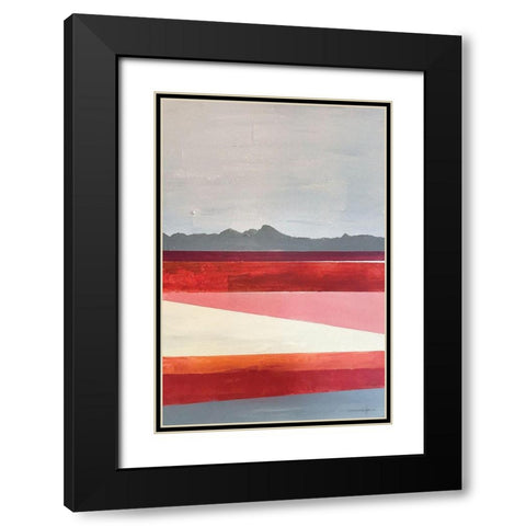 Mod Range 1 Black Modern Wood Framed Art Print with Double Matting by Kamdon Kreations