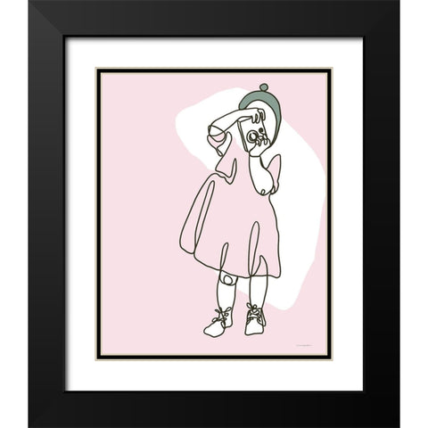 Toddler and Camera Black Modern Wood Framed Art Print with Double Matting by Kamdon Kreations