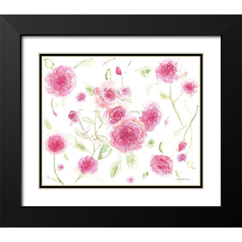 Pink Poises Black Modern Wood Framed Art Print with Double Matting by Kamdon Kreations