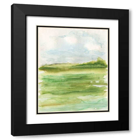 Spring Dew Black Modern Wood Framed Art Print with Double Matting by Kamdon Kreations