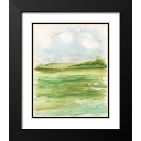 Spring Dew Black Modern Wood Framed Art Print with Double Matting by Kamdon Kreations