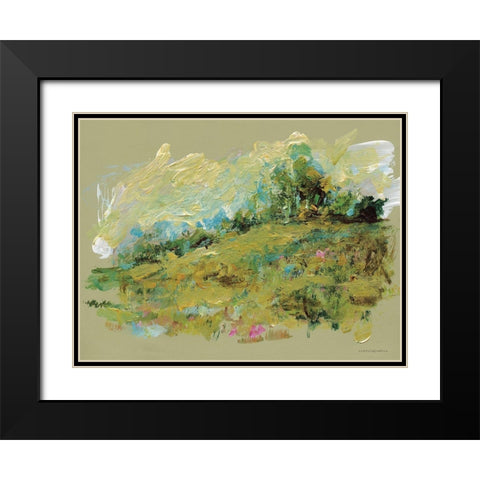 Spring Meadow Black Modern Wood Framed Art Print with Double Matting by Kamdon Kreations
