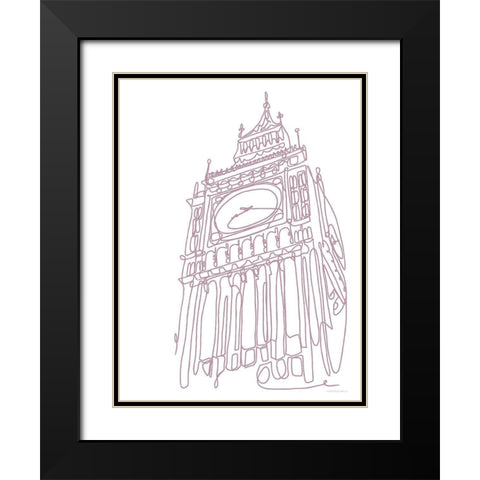 Big Ben Black Modern Wood Framed Art Print with Double Matting by Kamdon Kreations