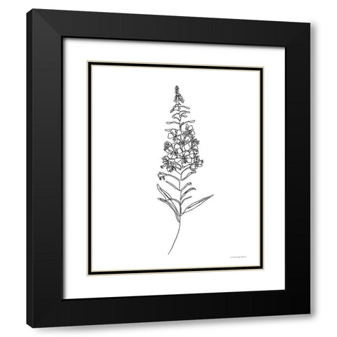 Fireweed Black Modern Wood Framed Art Print with Double Matting by Kamdon Kreations