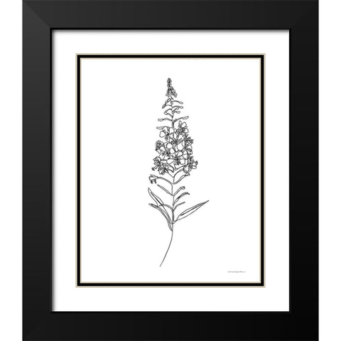 Fireweed Black Modern Wood Framed Art Print with Double Matting by Kamdon Kreations